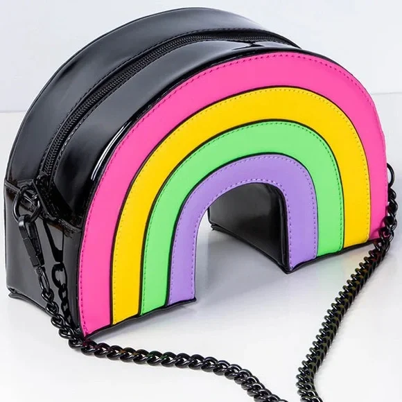 Killstar Goth Punk Vinyl Rainbow Purse Handbag - Picture 1 of 4